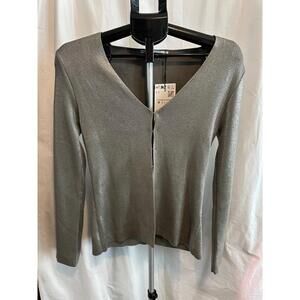 Zara Women's Foil Knit Cardigan NWT Size M